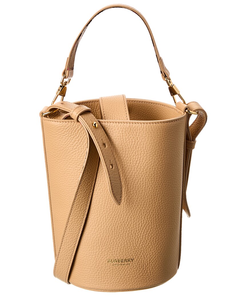 Burberry Logo Leather Bucket Bag ONE SIZE Brown Multi