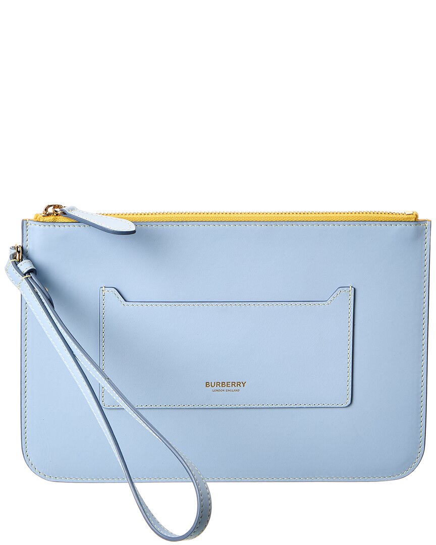 Burberry Leather Pouch ONE SIZE Blue