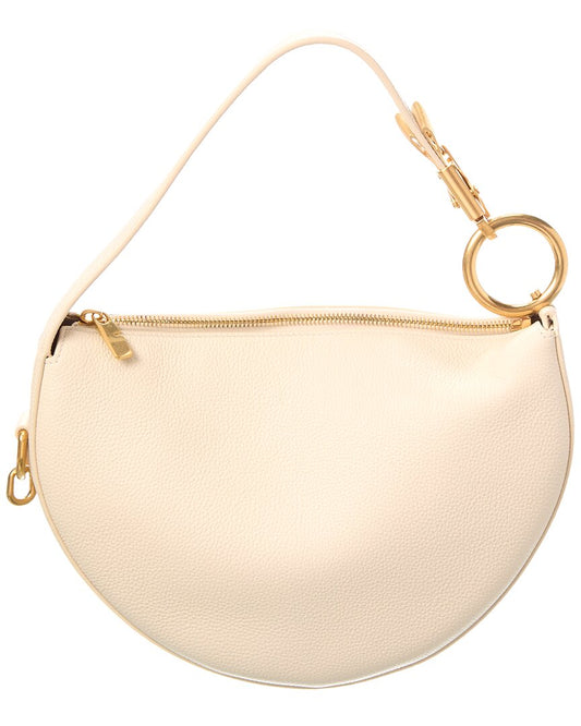 Burberry Knight Arc Leather Hobo Bag ONE SIZE White