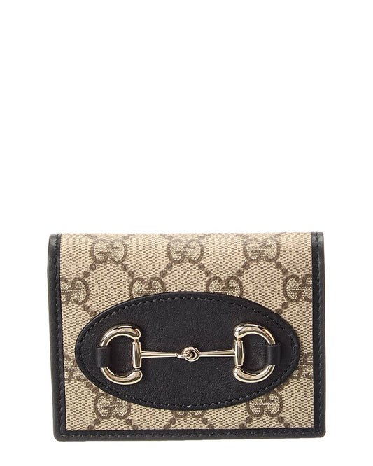 Gucci Horsebit 1955 Gg Supreme Canvas & Leather Card Case
