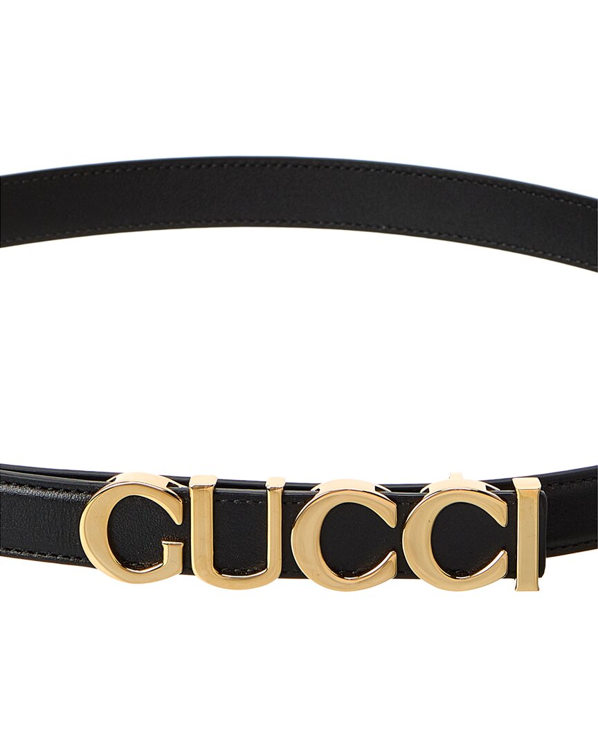 Gucci Buckle Thin Leather Belt