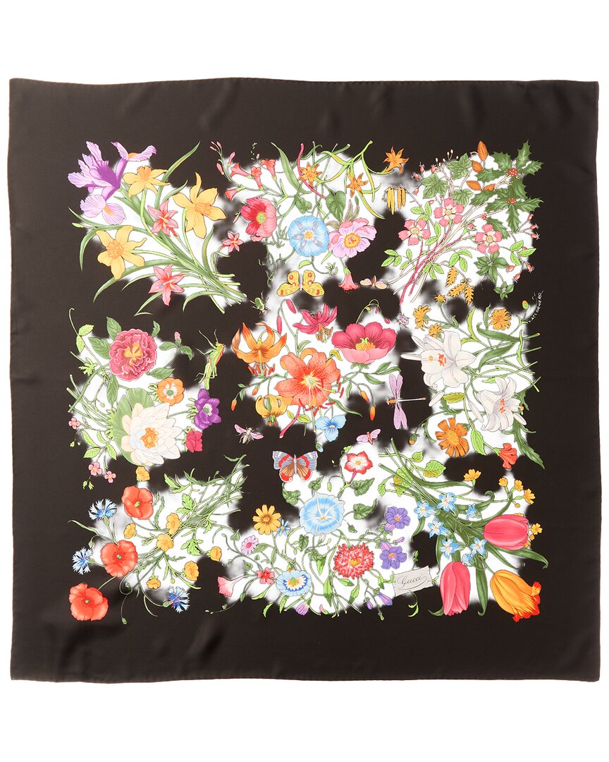 Gucci Printed Flora Silk Twill Carré
