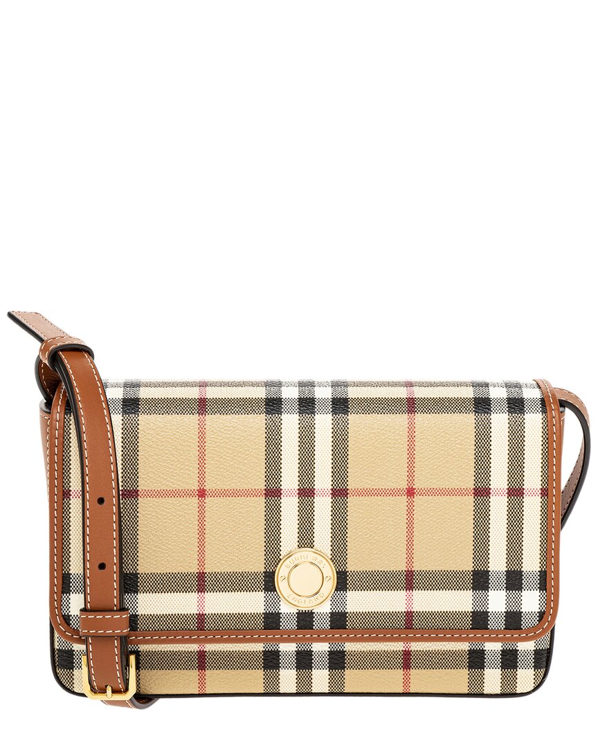 Burberry Hampshire Canvas & Leather Crossbody ONE SIZE Beige
