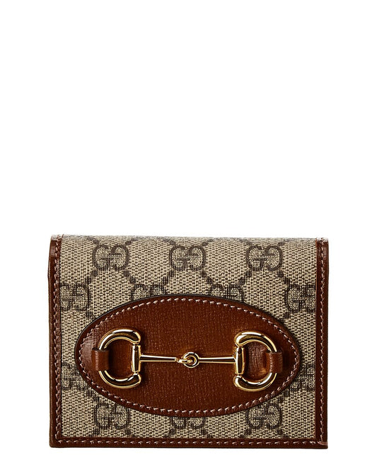 Gucci Horsebit 1955 Gg Supreme Canvas & Leather Wallet, Brown