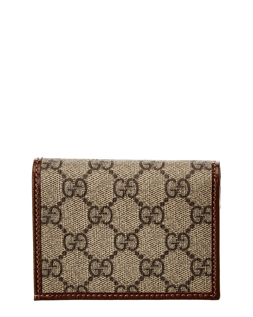 Gucci Horsebit 1955 Gg Supreme Canvas & Leather Wallet, Brown
