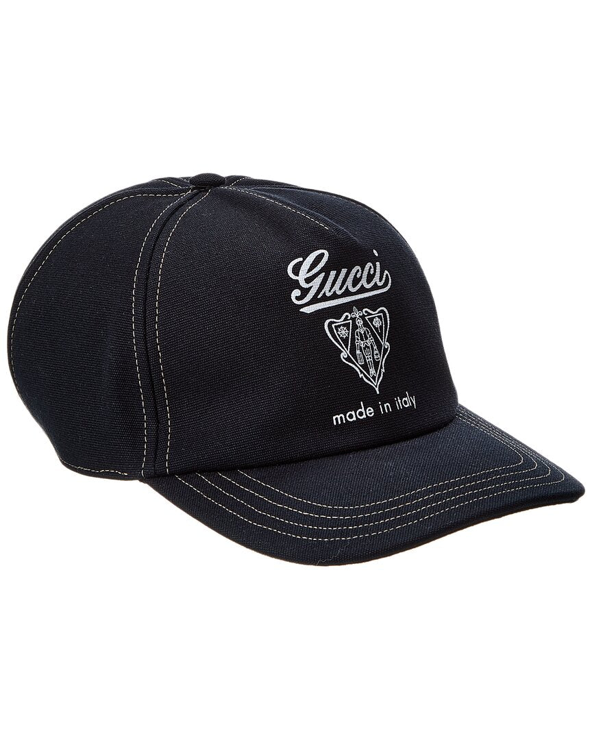 Gucci Printed Canvas Baseball Cap Blue