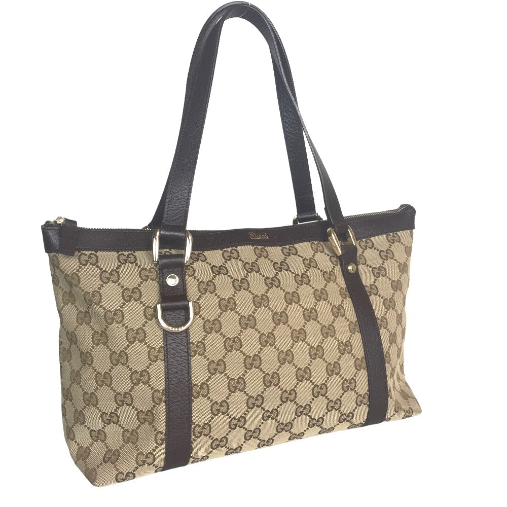 GUCCI Tote Bag 141470 213317 GG canvas Beige brown Handbag Abbey Women Used