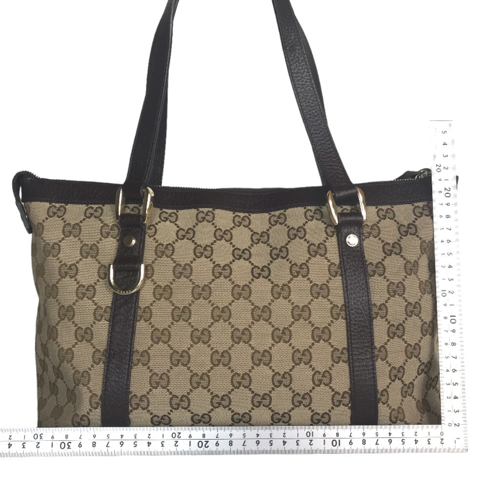 GUCCI Tote Bag 141470 213317 GG canvas Beige brown Handbag Abbey Women Used