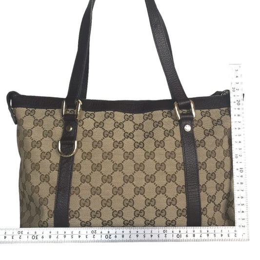 GUCCI Tote Bag 141470 213317 GG canvas Beige brown Handbag Abbey Women Used
