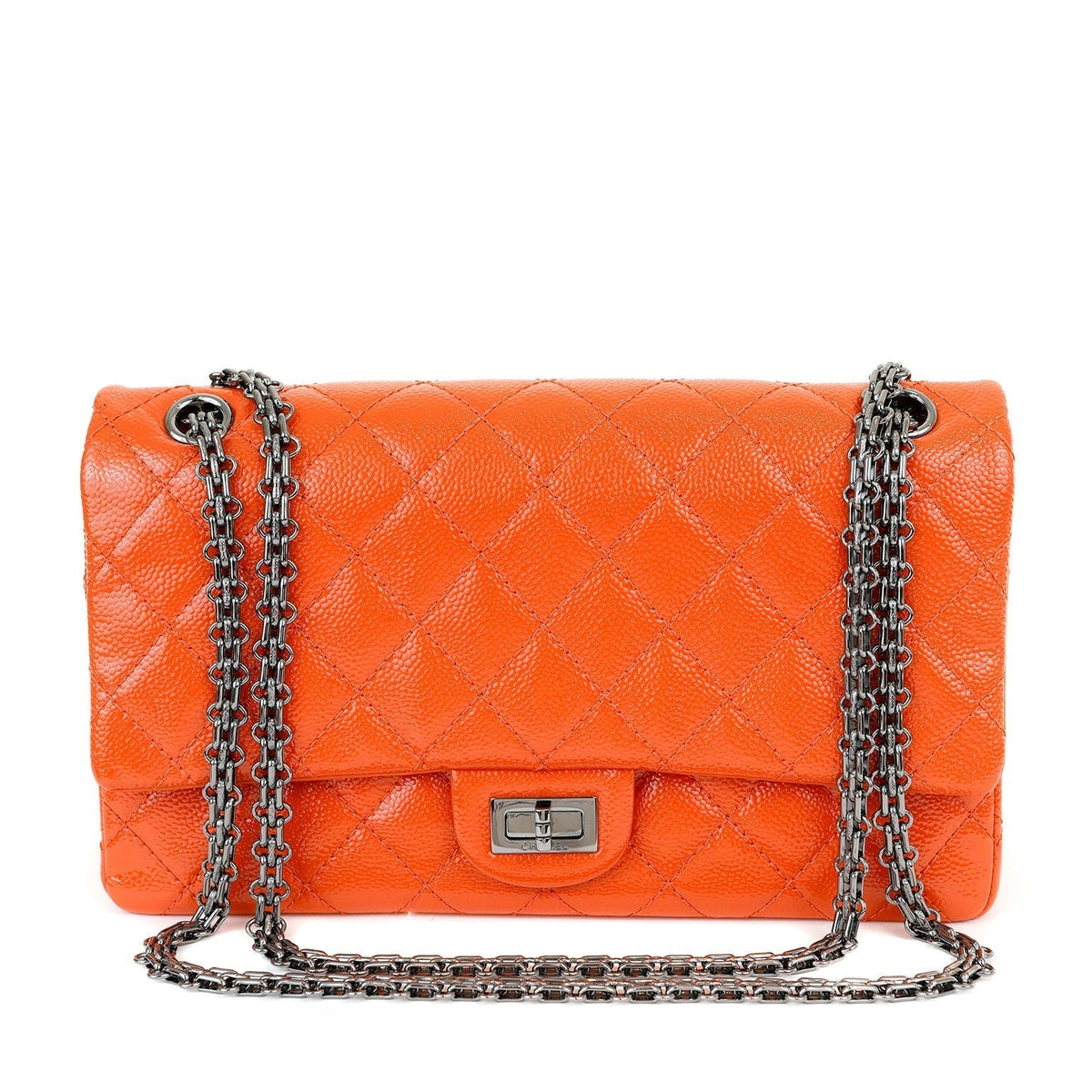 Chanel Tangerine Quilted Glazed Caviar Classic Reissue