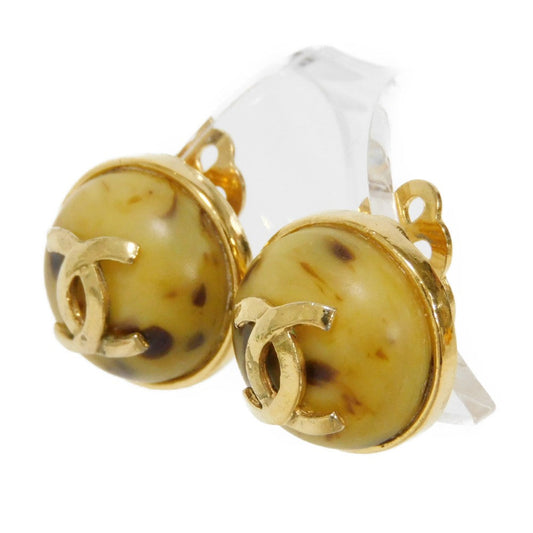 CHANEL Earring Colored stone Marble CC mark Round COCO Mark