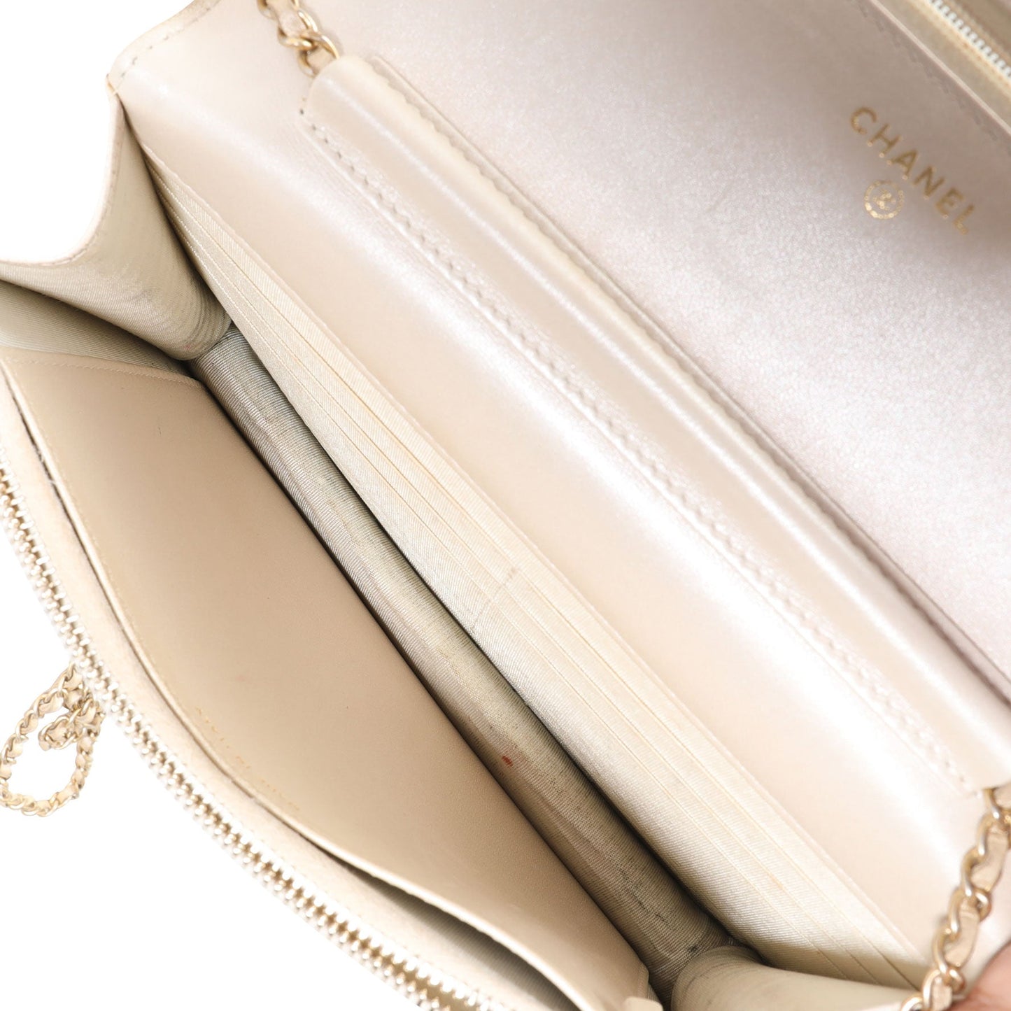 Top Quality Chanel Gold Metallic Lizard Golden Class Wallet on Chain