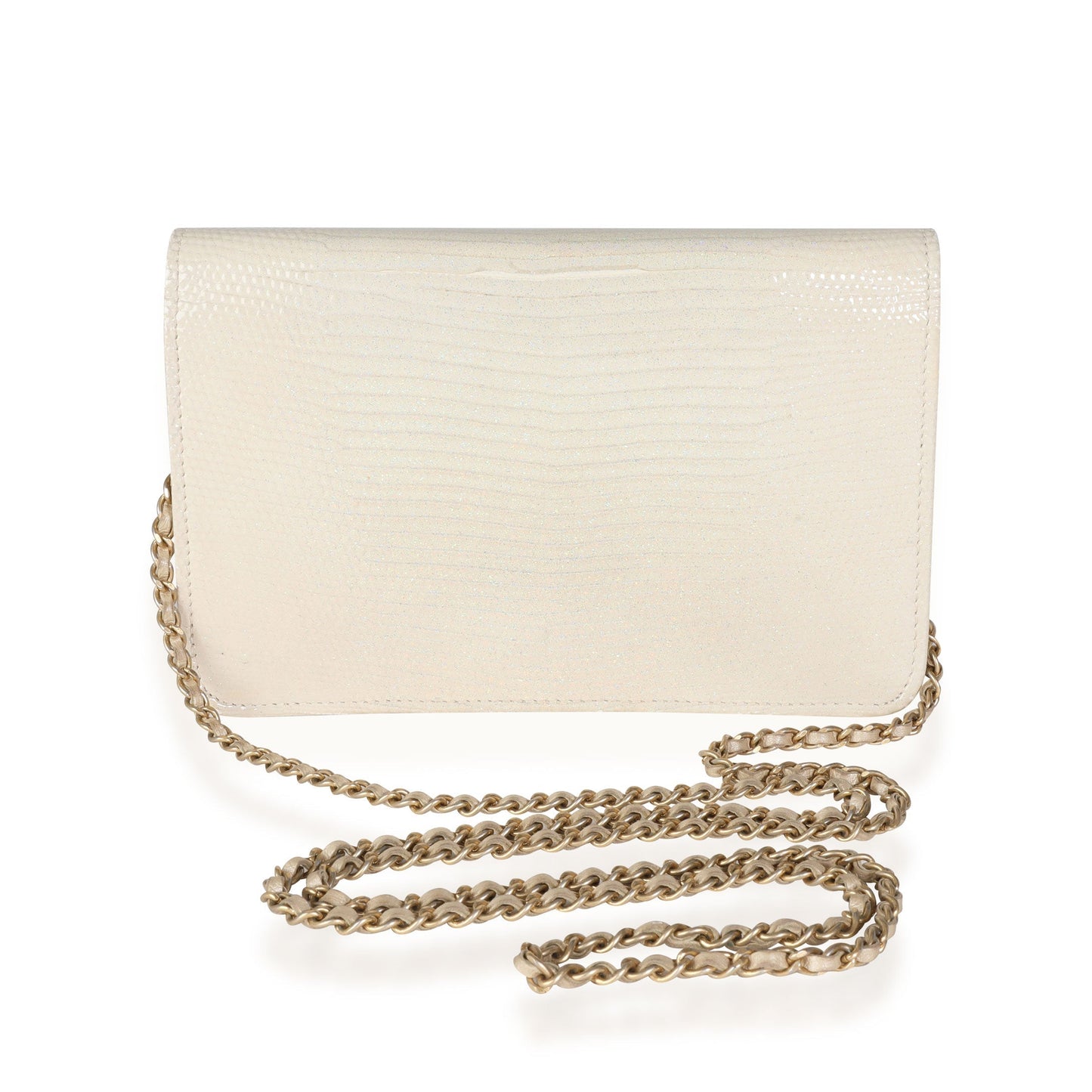 Top Quality Chanel Gold Metallic Lizard Golden Class Wallet on Chain