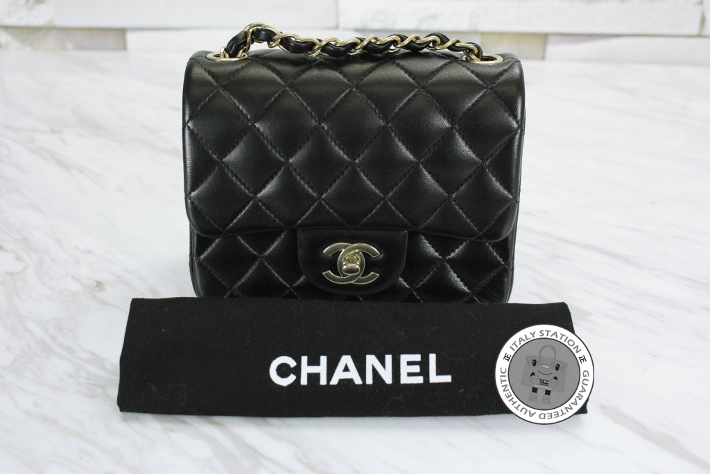 Chanel A Classic CC Black Lambskin Mini Shoulder Bags Gbhw