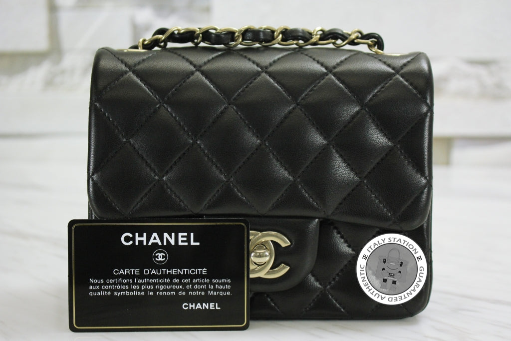 Chanel A Classic CC Black Lambskin Mini Shoulder Bags Gbhw