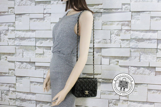 Chanel A Classic CC Black Lambskin Mini Shoulder Bags Gbhw