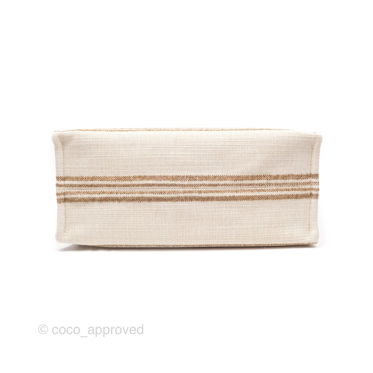 Celine Large Cabas Thais In Striped Textile Tobacco/Tan