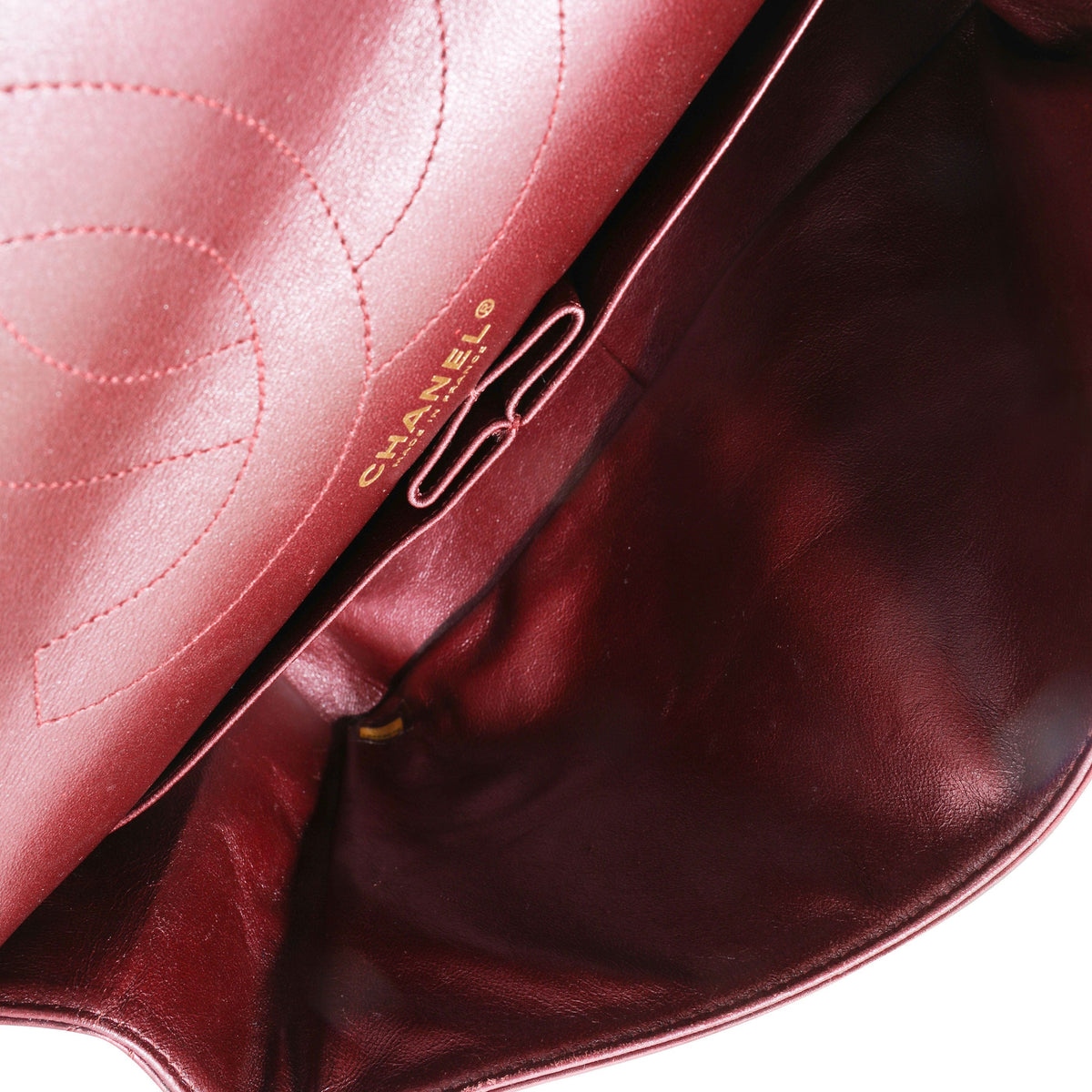 Top Quality Chanel Metallic Burgundy Quilted Calfskin Reissue 2.55 227 Double New Bag