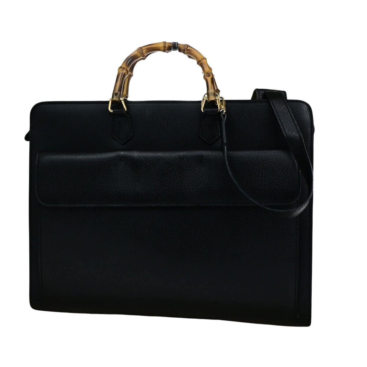 Gucci Bamboo Black Leather Briefcase Bag ()