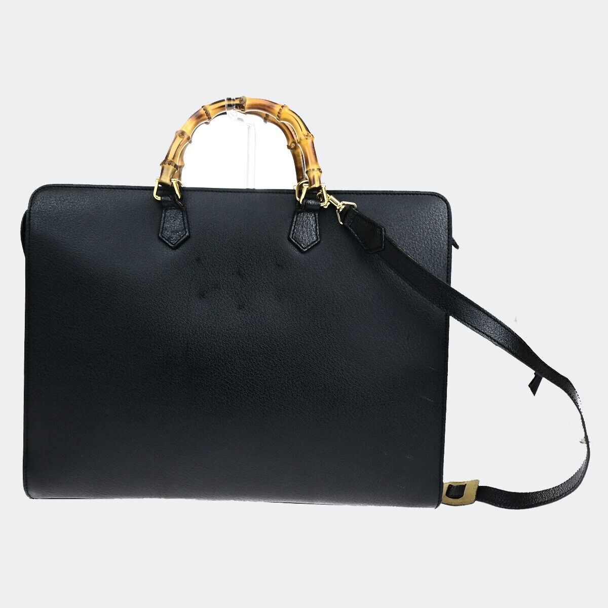 Gucci Bamboo Black Leather Briefcase Bag