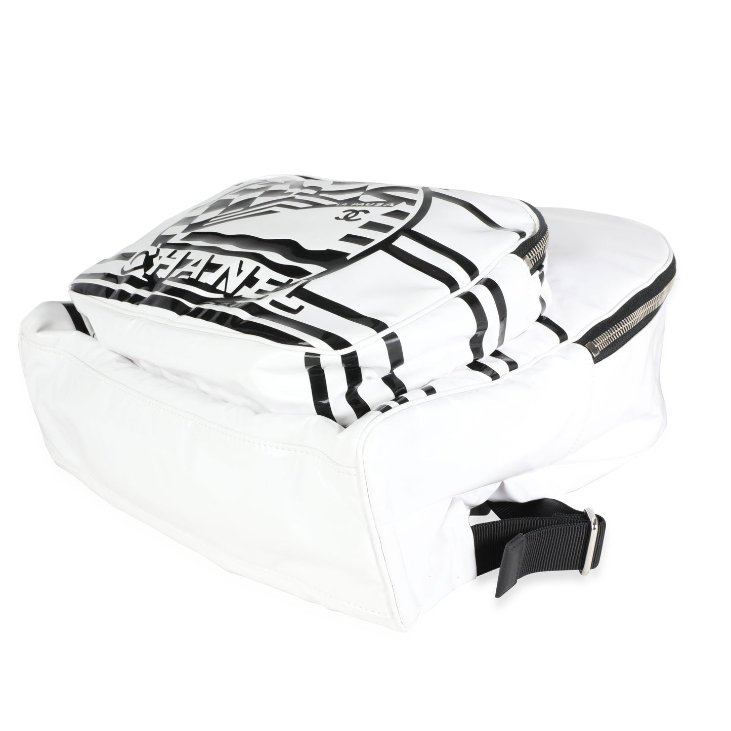 CHANEL White Vinyl La Pausa Backpack