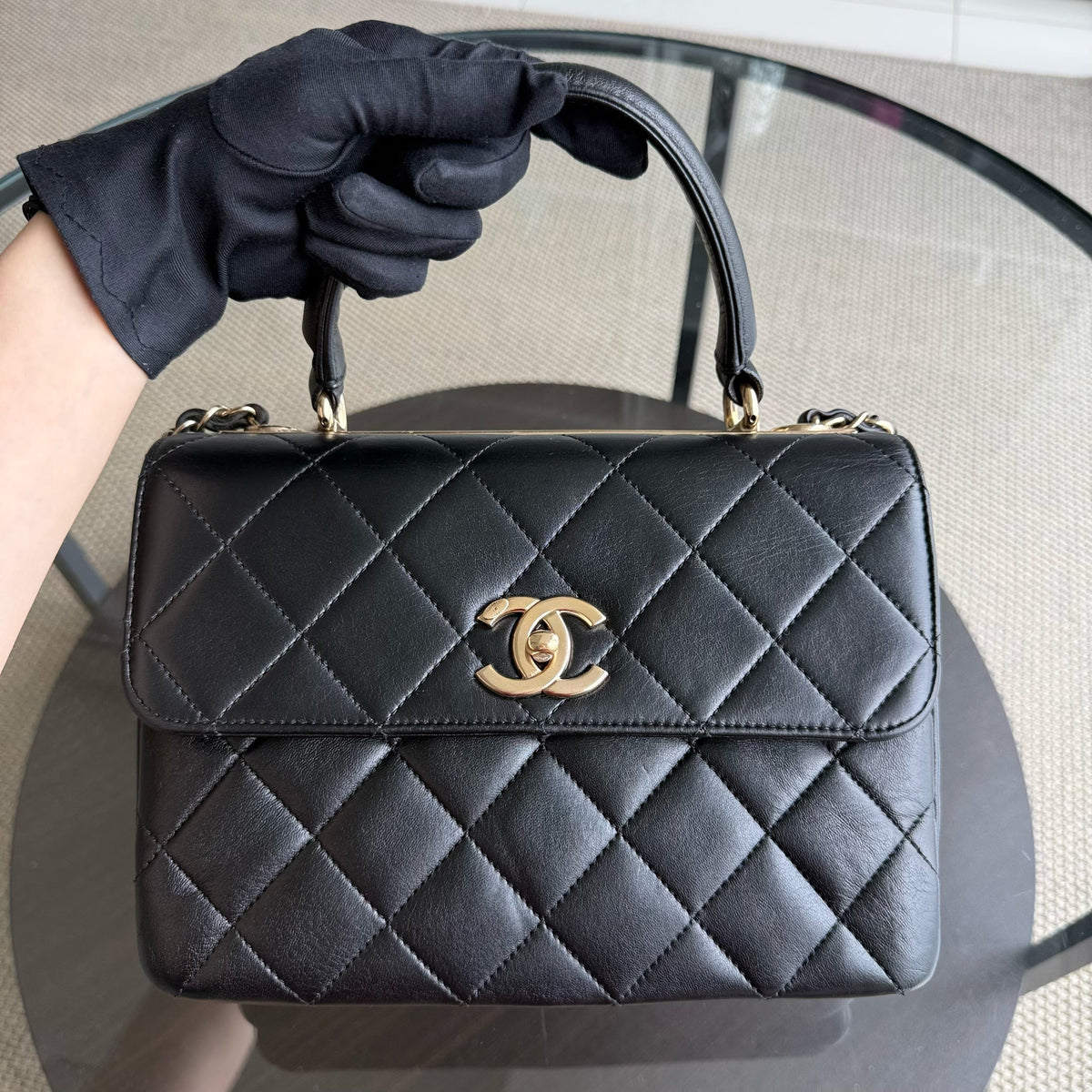 Chanel Trendy CC Small - Quilted Lambskin Black Gold Hardware Series 24