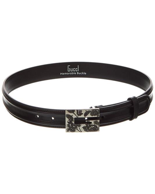 Gucci Memorable Buckle Leather Belt Black