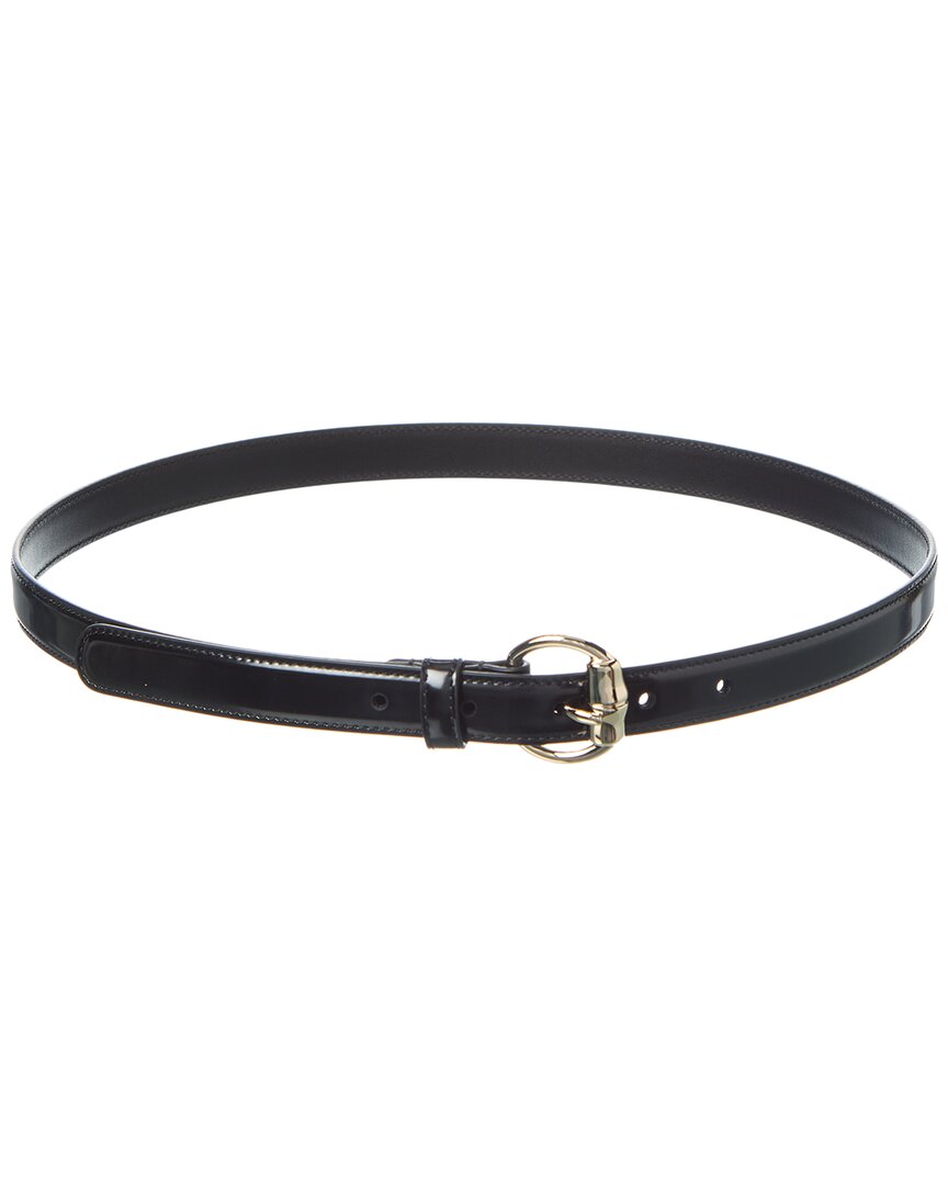 Gucci Bamboo Buckle Thin Leather Belt Black
