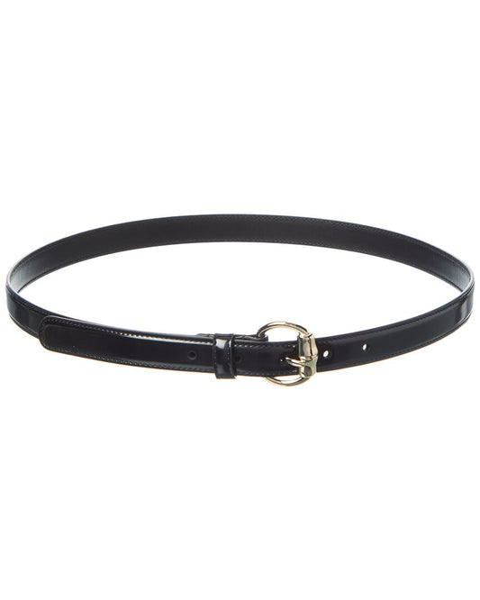 Gucci Bamboo Buckle Thin Leather Belt Black