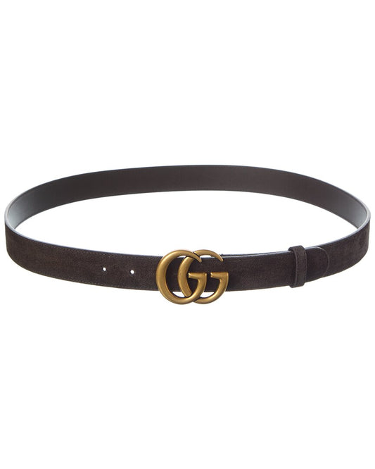 Gucci Gg Marmont Thin Suede Belt