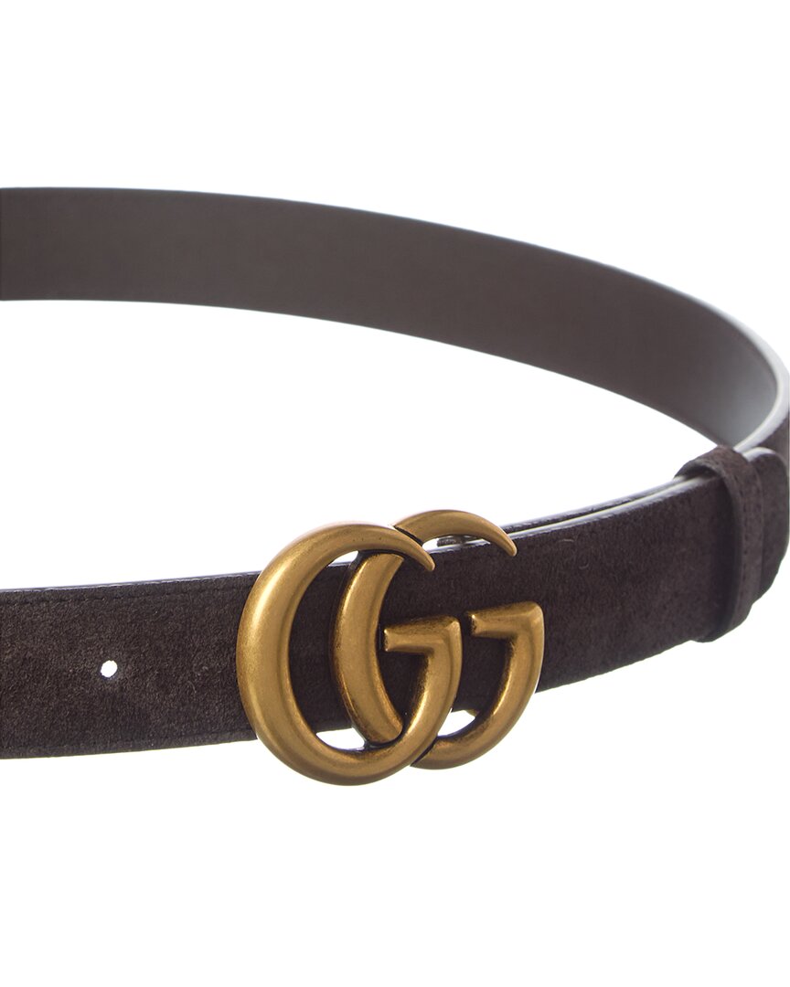 Gucci Gg Marmont Thin Suede Belt