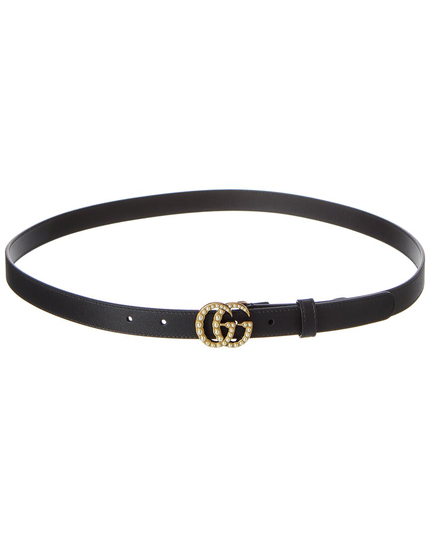 Gucci Gg Pearl Buckle Leather Belt