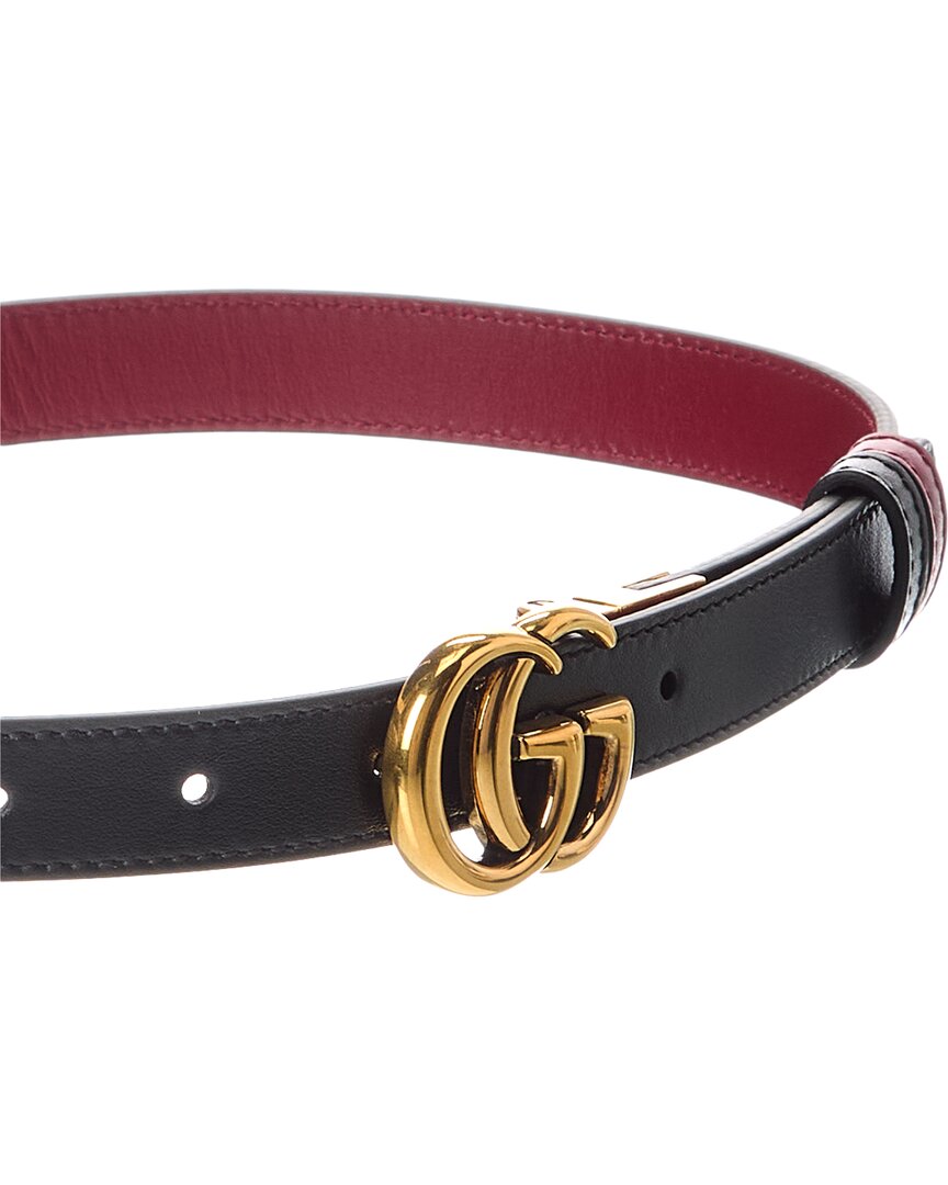 Gucci Gg Marmont Thin Reversible Leather Belt