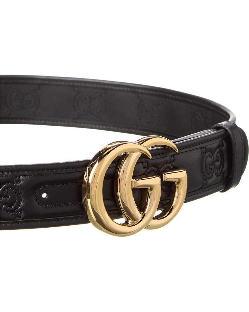 Gucci Gg Marmont Matelasse Wide Leather Belt