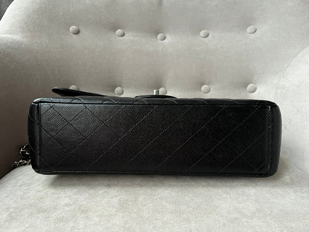 Chanel Maxi Double Flap in Black Caviar