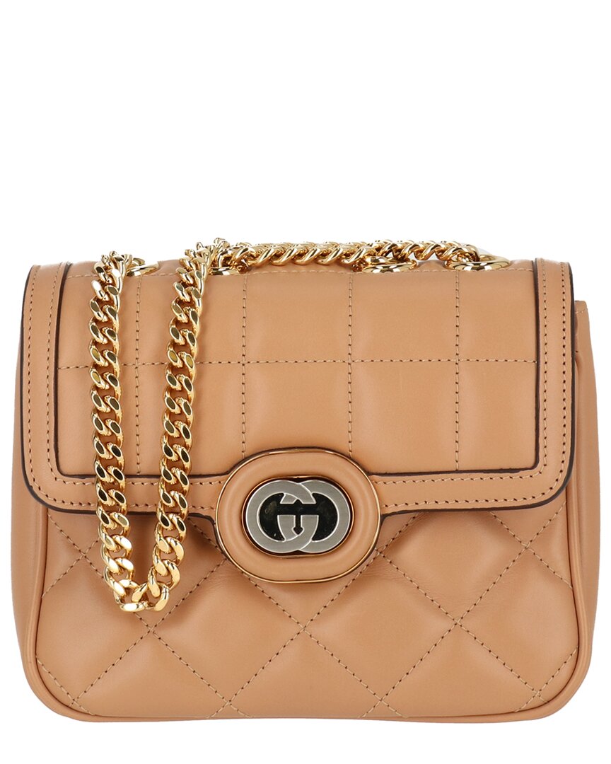 Gucci Gg Deco Mini Leather Shoulder Bag ONE SIZE Brown