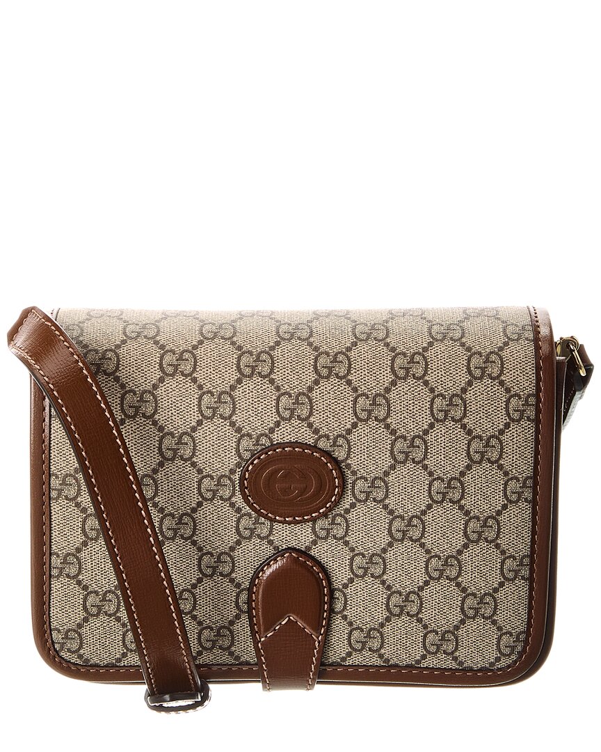 Gucci Interlocking G Mini Gg Supreme Canvas & Leather Crossbody ONE SIZE Brown Multi