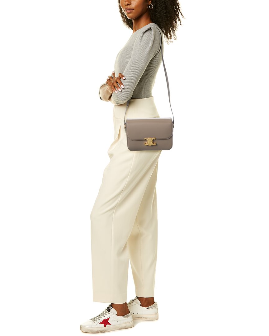 Celine Classique Triomphe Leather Shoulder Bag