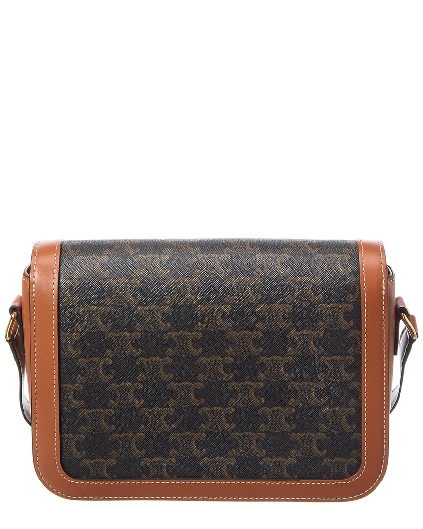 Celine Classic Triomphe Canvas & Leather Shoulder Bag