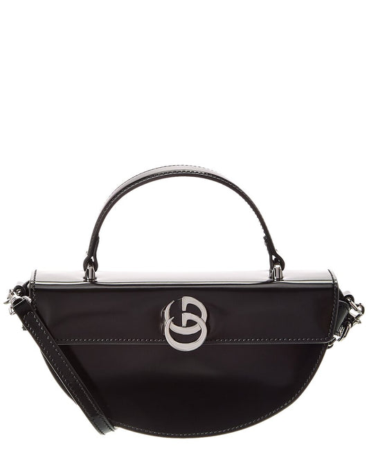 Gucci Half-Moon Mini Leather Shoulder Bag ONE SIZE Black