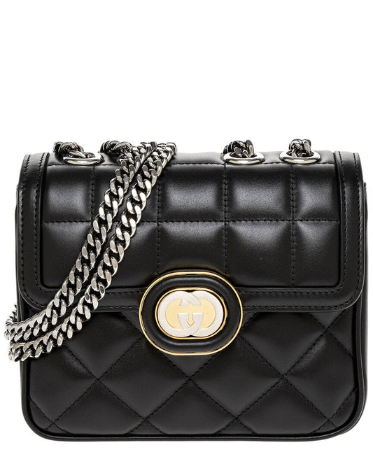 Gucci Deco Mini Leather Shoulder Bag ONE SIZE Black