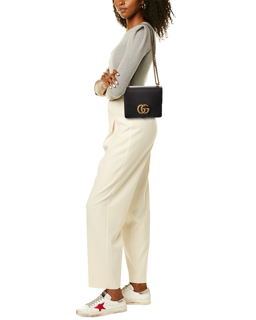 Gucci Gg Logo Leather Shoulder Bag