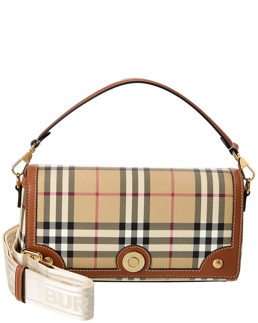 Burberry Vintage Check E-Canvas & Leather Shoulder Bag ONE SIZE Brown Multi