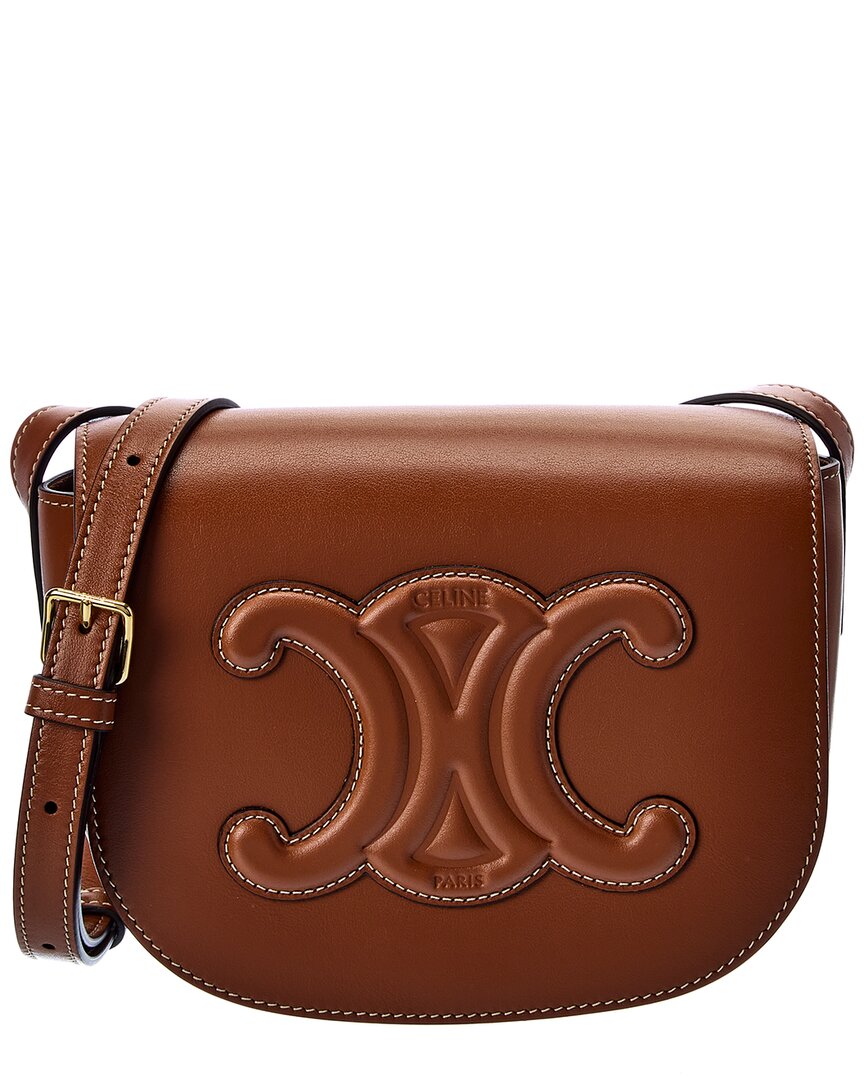 Celine Folco Cuir Triomphe Leather Shoulder Bag