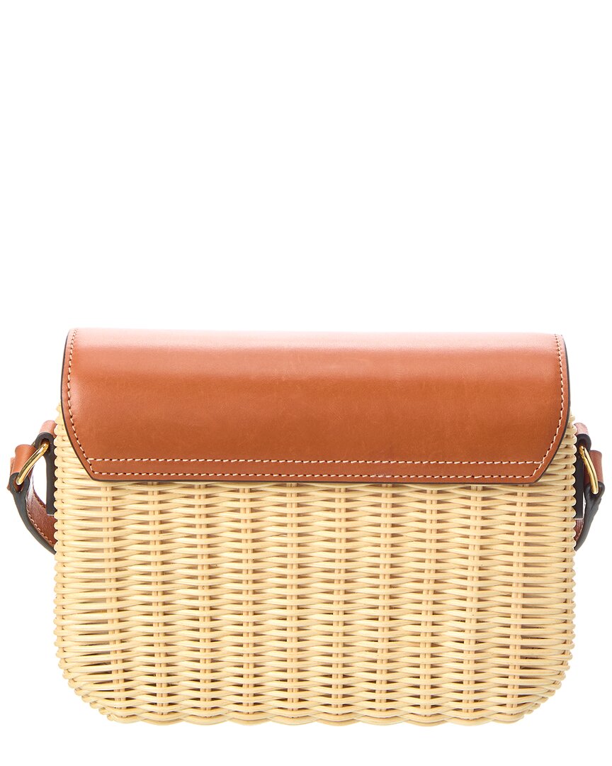 Celine Teen Triomphe Wicker & Leather Shoulder Bag