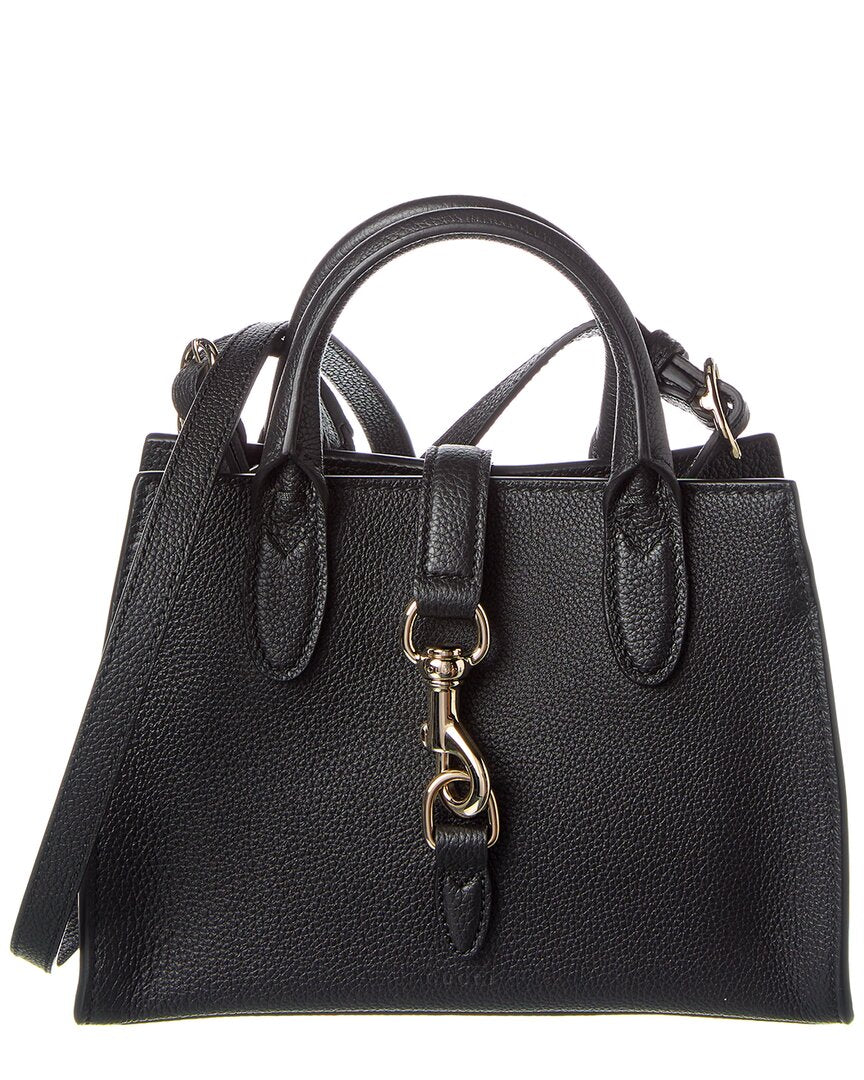Gucci Logo Small Leather Tote ONE SIZE Black