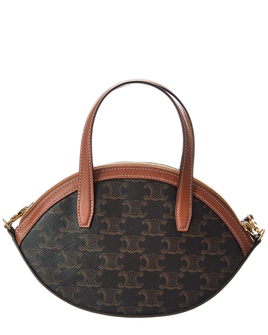 Celine Oval Triomphe Canvas & Leather Tote