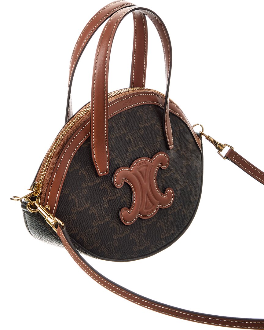 Celine Oval Triomphe Canvas & Leather Tote