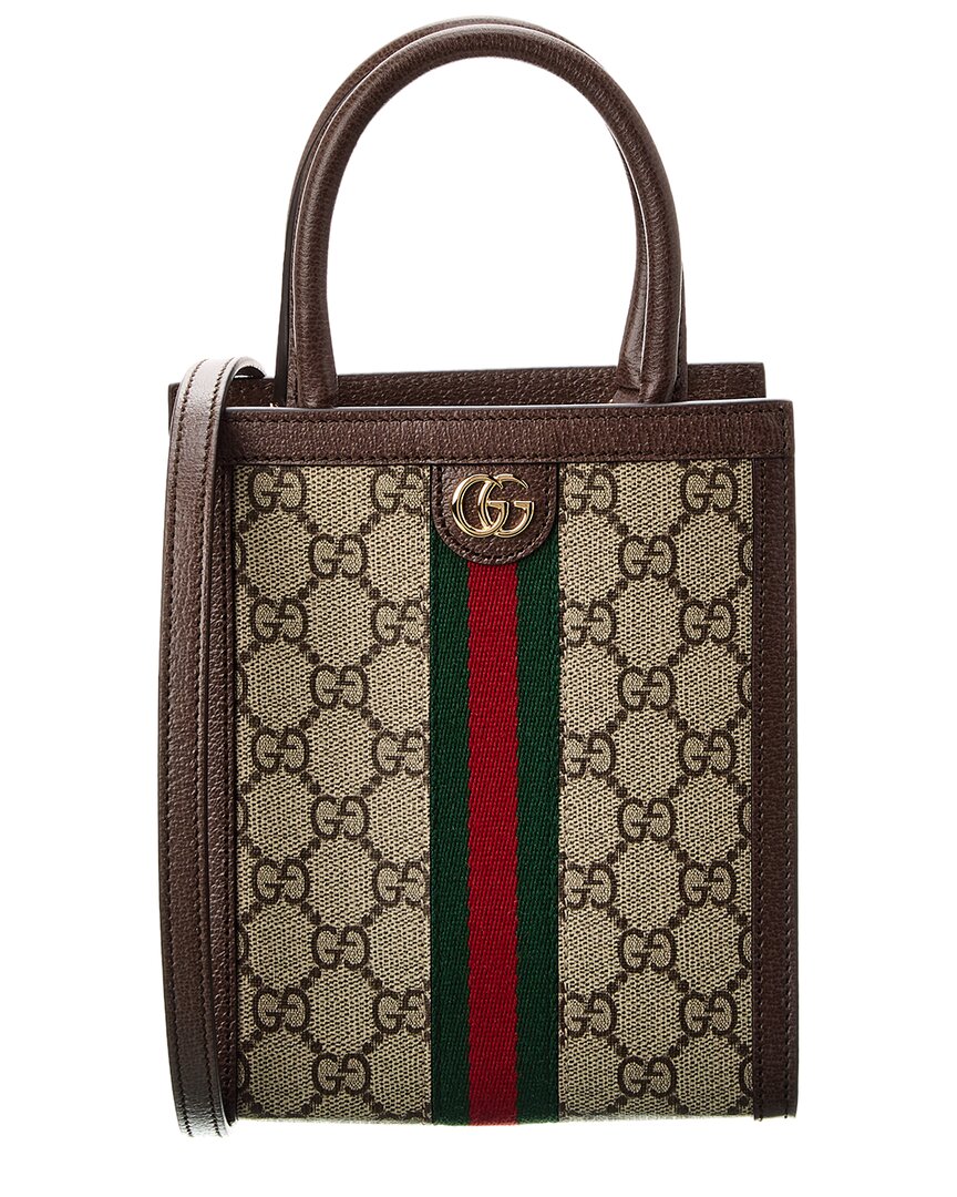 Gucci Ophidia Gg Supreme Canvas & Leather Super Mini Bag ONE SIZE Brown Multi