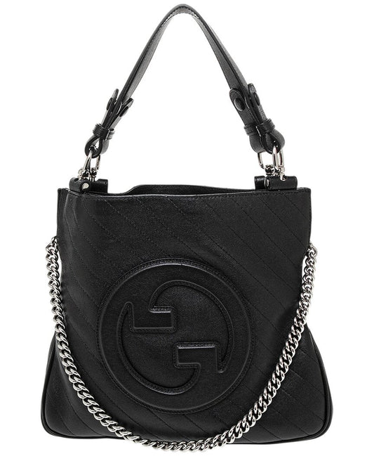 Gucci Blondie Small Leather Tote ONE SIZE Black